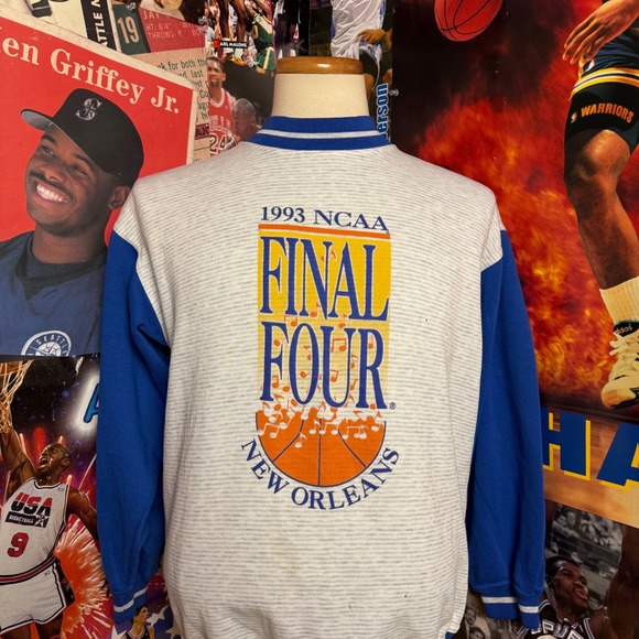 Vintage 1993 NCAA Final Four New Orleans Sweatshirt Mens Gray Blue Sz Large‎